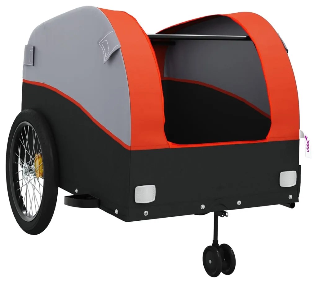 Reboque para bicicleta 45 kg ferro preto e laranja