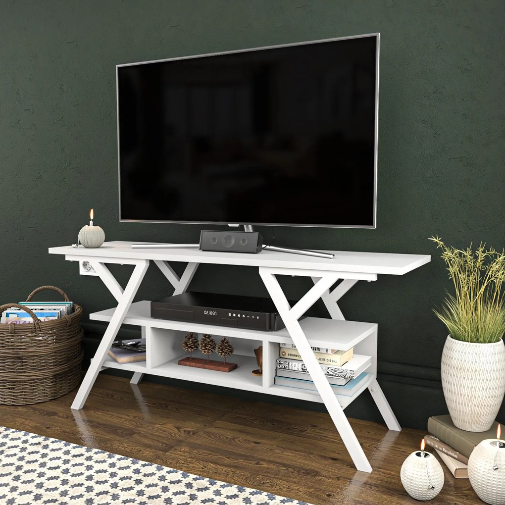 Móvel TV Minerva – Branco – 120x35x55 cm