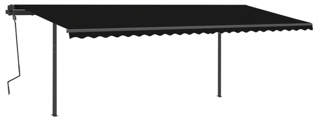 Toldo automático c/ LED e sensor de vento 6x3,5 m antracite
