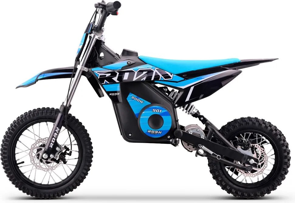 Mini moto elétrica para crianças 800W ROAN 901 36V 12/10" velocidade máxima de até 25 km/h Com Limitador Azul