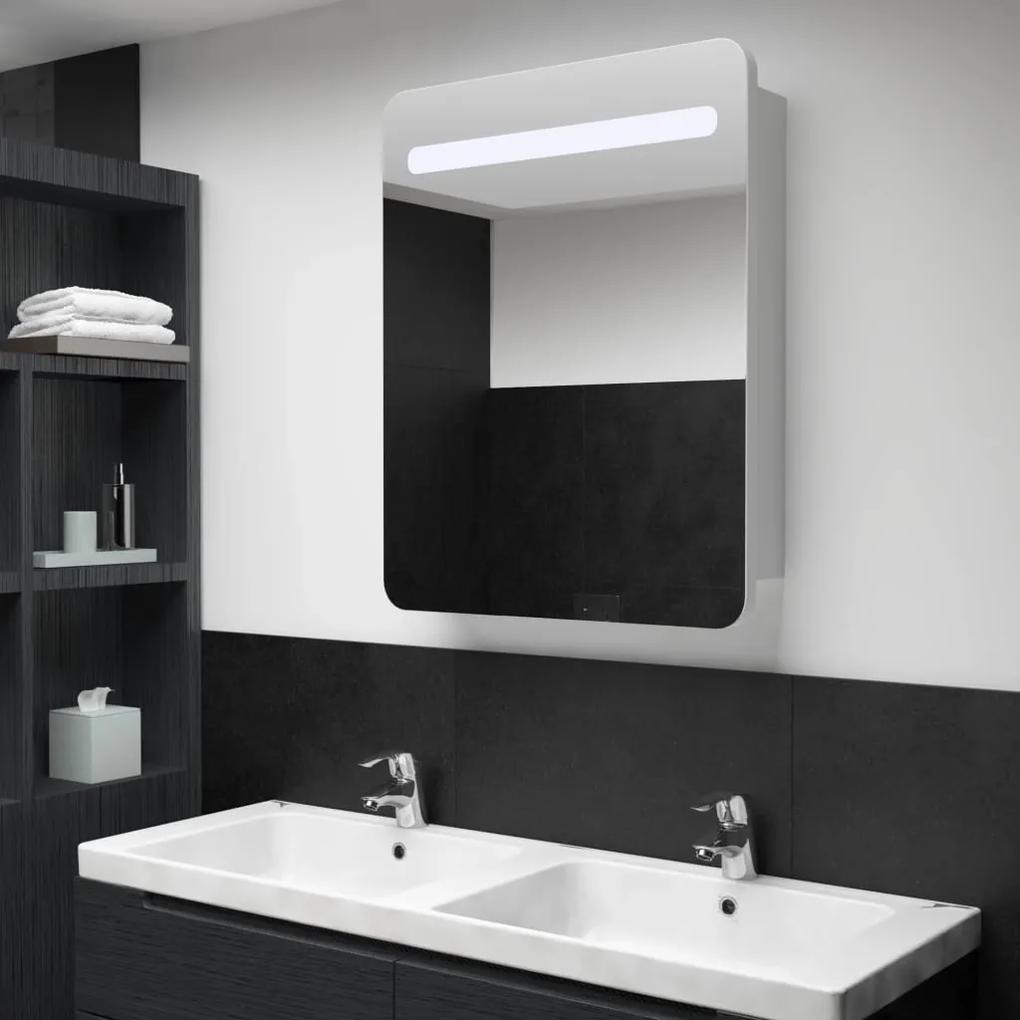 285118 vidaXL Armário espelhado para casa de banho com LED 60x11x80 cm