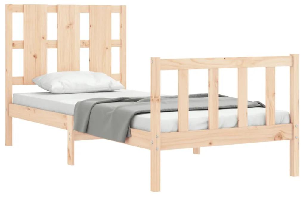 Estrutura de cama com cabeceira 90x190 cm madeira maciça