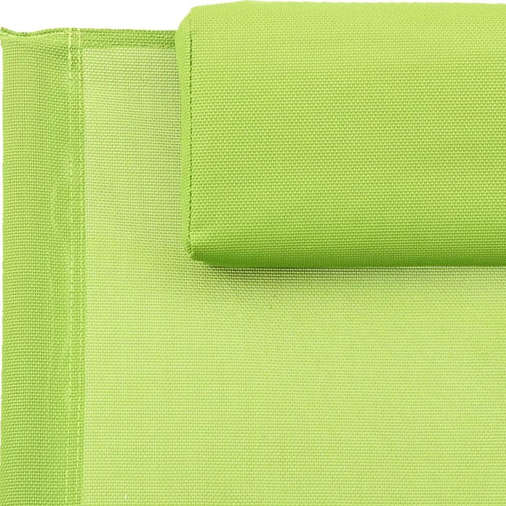 Espreguiçadeira com almofada aço e textilene verde