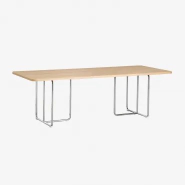 Mesa De Jantar Retangular Em Mdf E Aço Inox Tento Folheado A Freixo & 240 X 100 Cm - Sklum