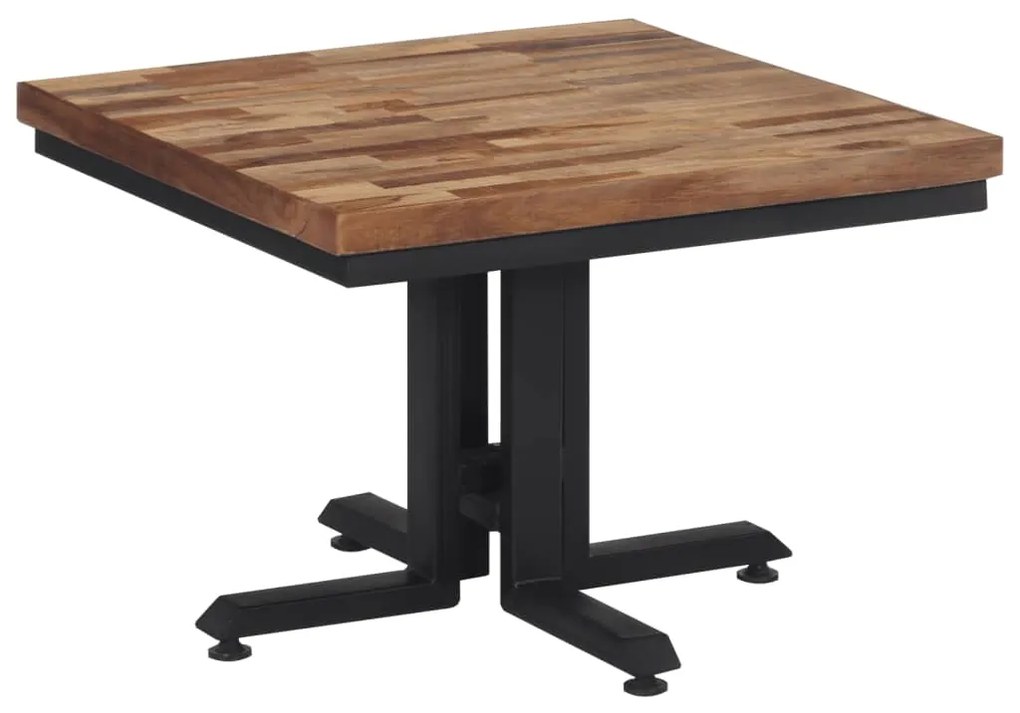 vidaXL Mesa de centro 55x55x40 cm teca recuperada maciça