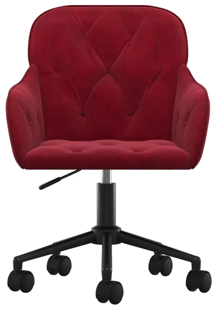 Cadeiras de jantar giratórias 2 pcs veludo vermelho tinto