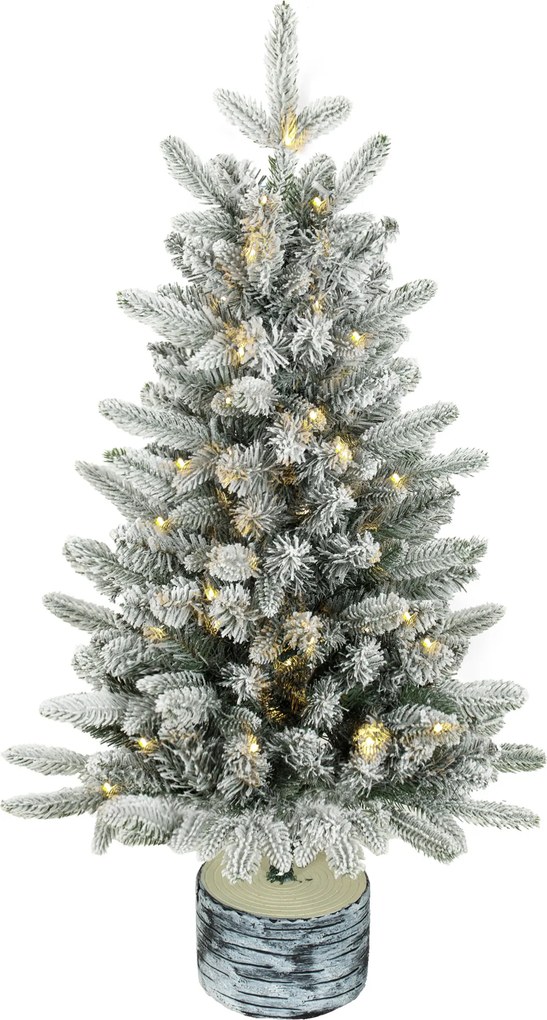 HOMCOM Árvore de Natal Artificial, 90 cm com 50 LEDs, 240 Pontas, Neve Artificial, Base em Óxido de Magnésio | Aosom Portugal