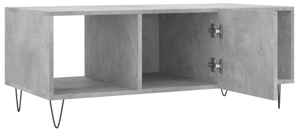 Mesa de centro 102x50x40 cm madeira processada cinza cimento