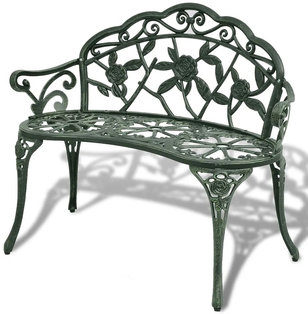 Banco de jardim 100 cm alumínio fundido verde
