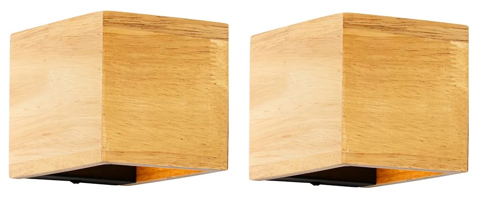 Conjunto de 2 Apliques Inteligentes em Madeira de Carvalho com Wi-Fi G9 - Transfer