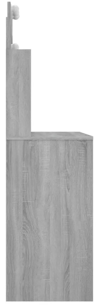 Toucador com LEDs 96x40x142 cm sonoma cinza