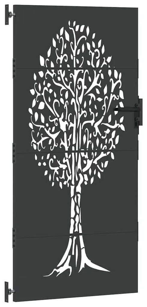 Portão de Jardim Preto 100 x 175 cm Aço com Revestimento em Pó