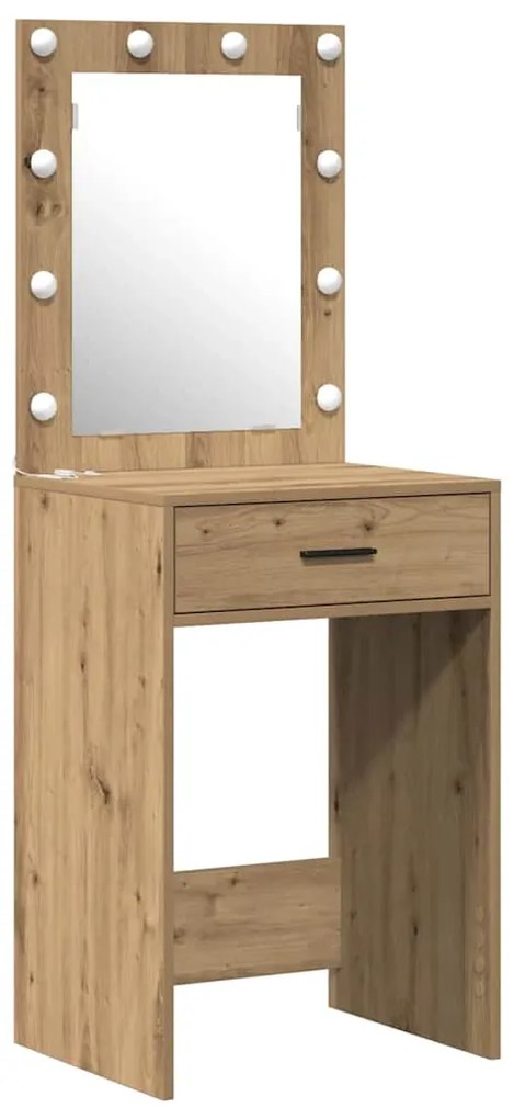 Conjunto de Mesa de Toucador de 2 Peças com LED em Madeira engenheirad