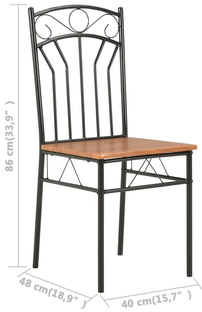 Cadeiras de jantar 2 pcs MDF castanho