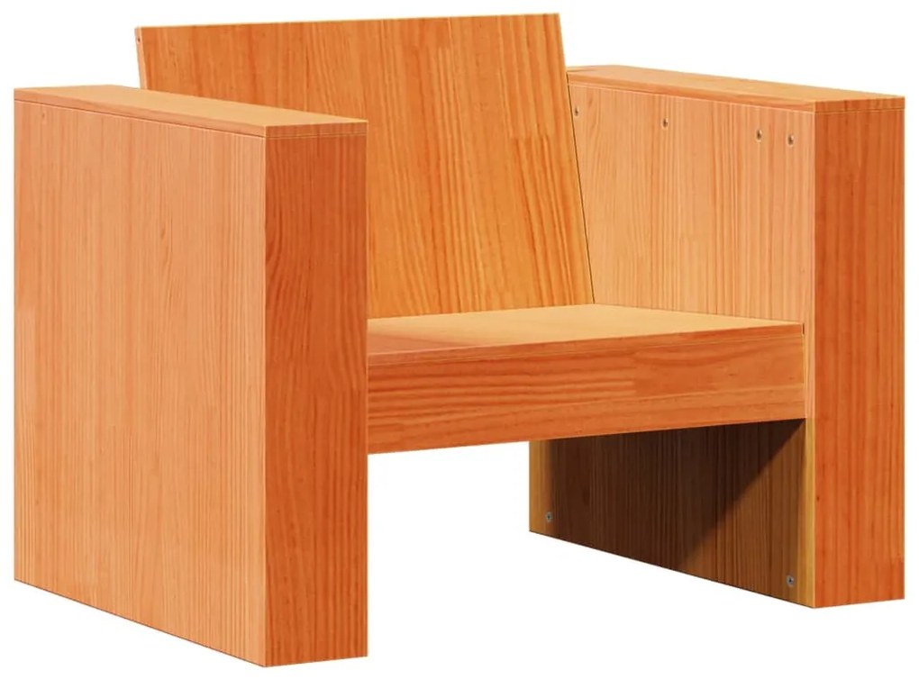 2 pcs conjunto lounge de jardim pinho maciço castanho-mel
