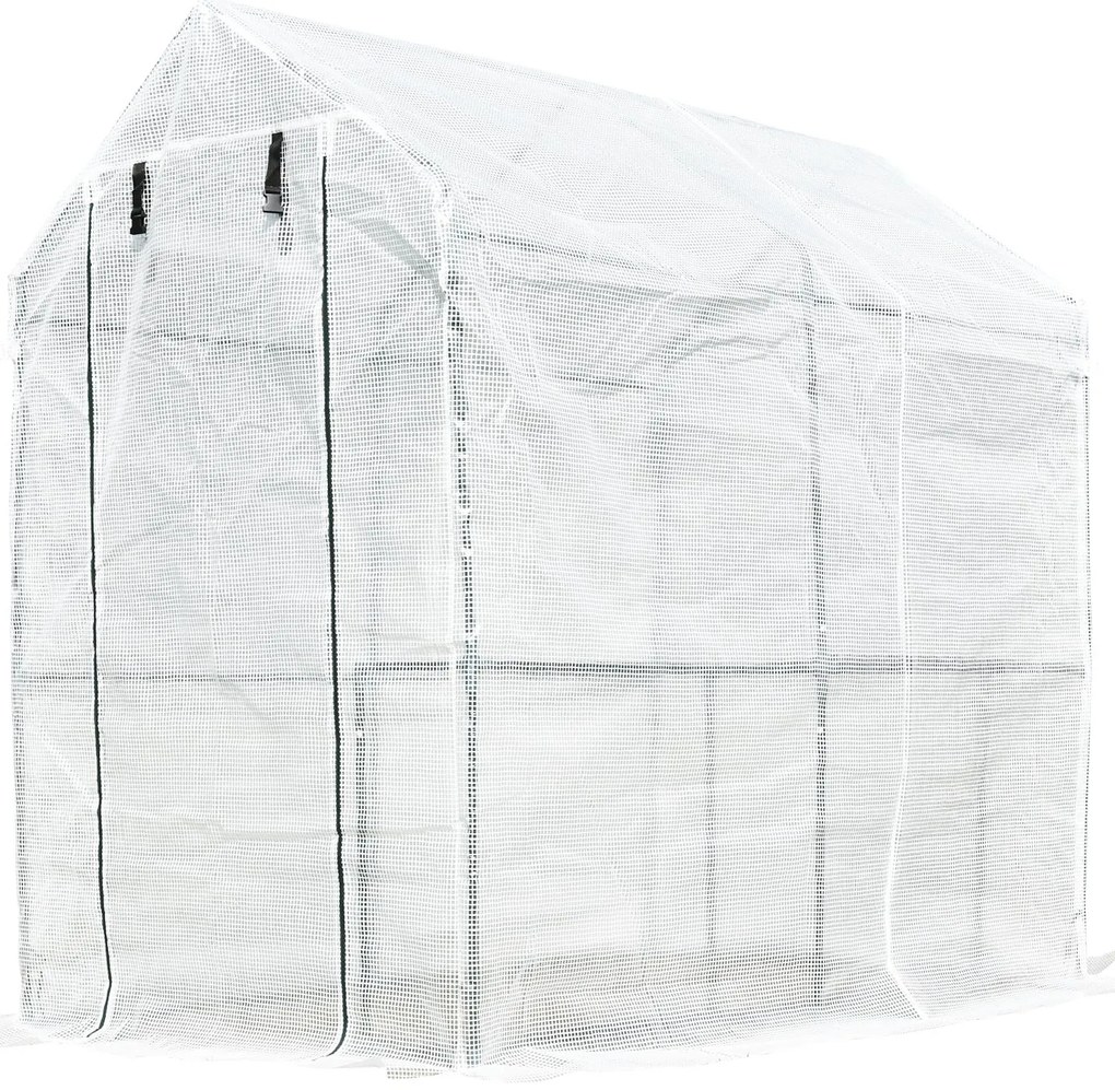 Estufa com prateleiras para flores, cultivo de plantas com porta zip resistente à água UV Malha PE 186x120x190cm