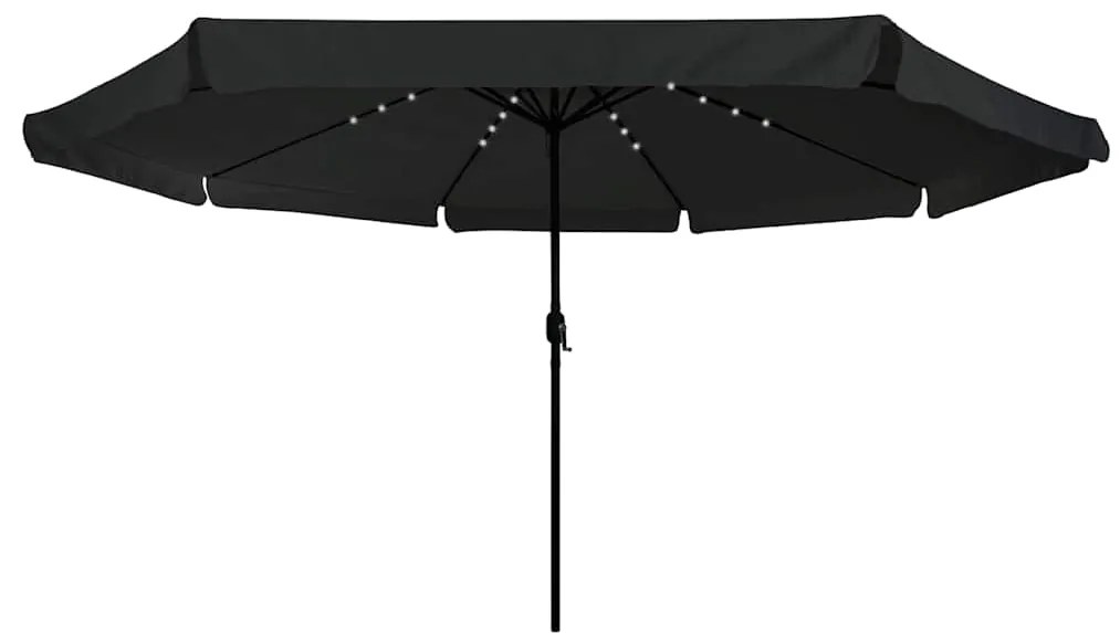 Guarda-Sol com Luzes LED ø395x245 cm Preto