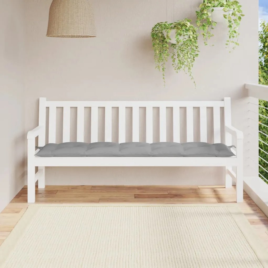 Almofadão p/ banco de jardim 180x50x7cm tecido oxford cinzento