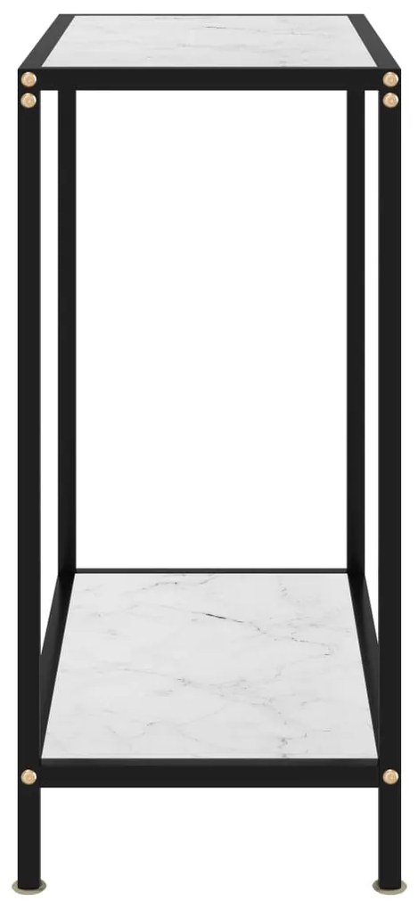 Mesa consola 60x35x75 cm vidro temperado branco