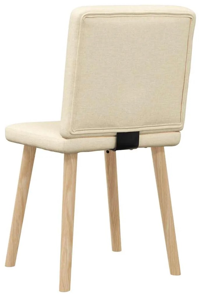 Cadeiras de jantar 2 pcs tecido cor creme