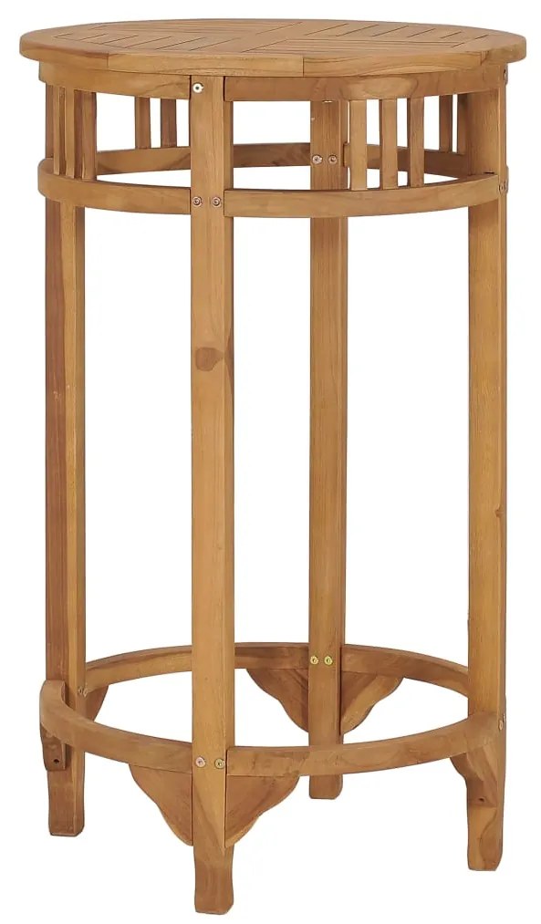 vidaXL Mesa de bar Ø 60 cm madeira de teca maciça