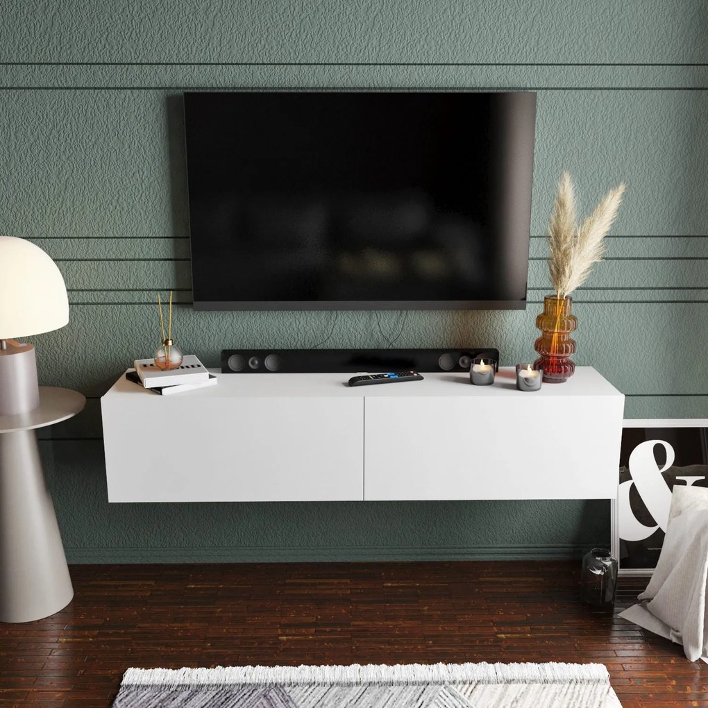 Móvel TV Stand Poling – Branco – 159,7 x 36,8 x 34,1 cm