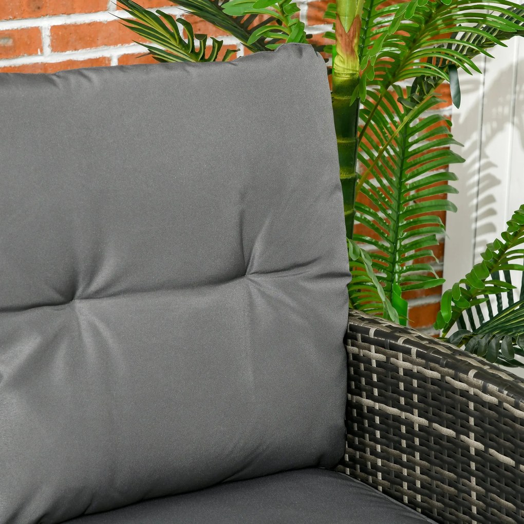 Conjunto de Jardim 6 Peças em Vime Sintético – Modena Gris – Cinzento