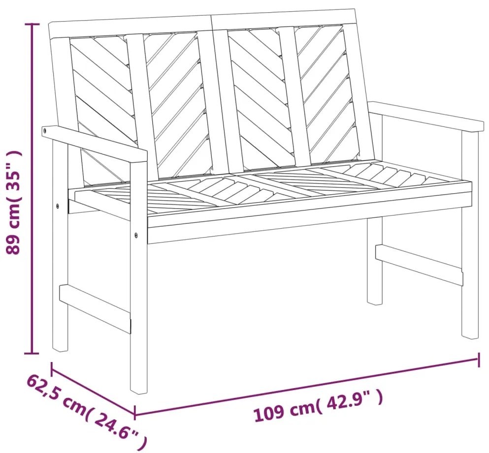 Conjunto lounge de jardim 2 pcs madeira de acácia maciça