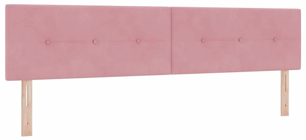 Cabeceira vidaXL Botões Estofada Rosa 200 cm Veludo