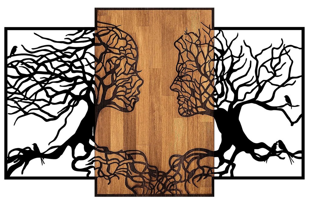 Acessório Decorativo de Parede Tree Love – Preto e Noz – 125 x 3 x 79
