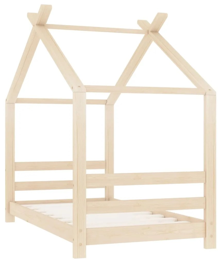 Estrutura de cama infantil 70x140 cm madeira de pinho maciça