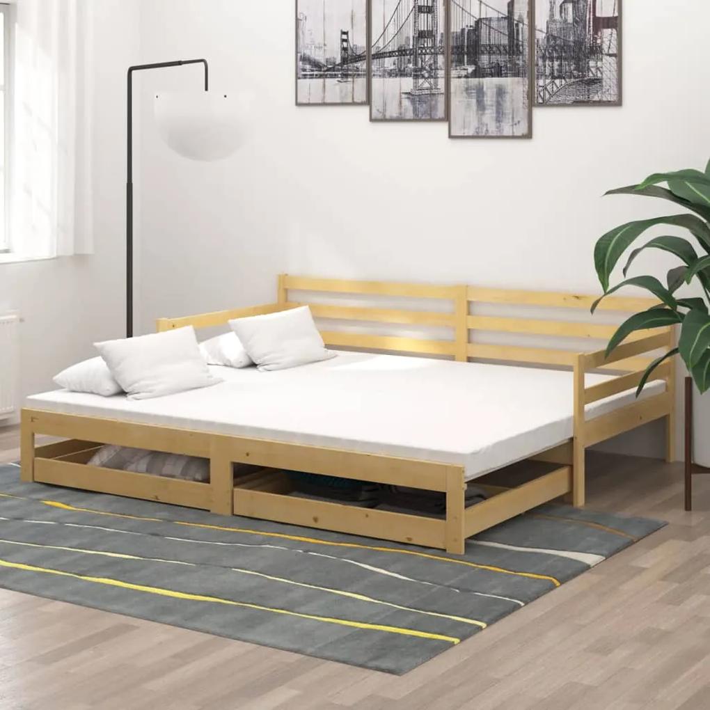 3083699 vidaXL Estrutura sofá-cama de puxar 2x(90x200) cm pinho maciço