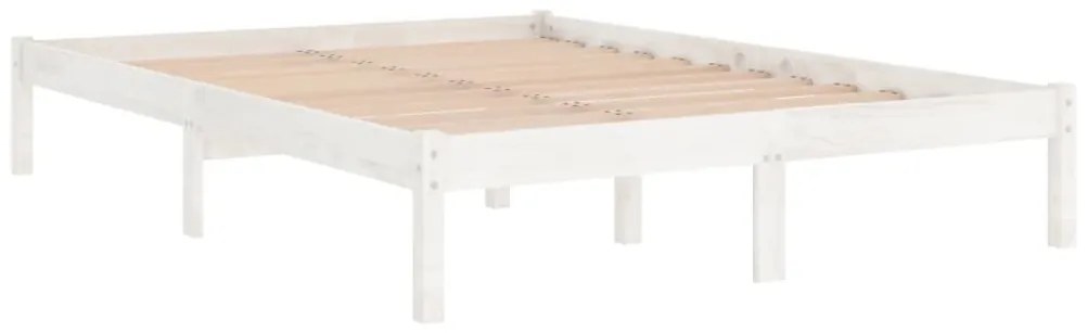 Estrutura de cama 140x200 cm pinho maciço branco