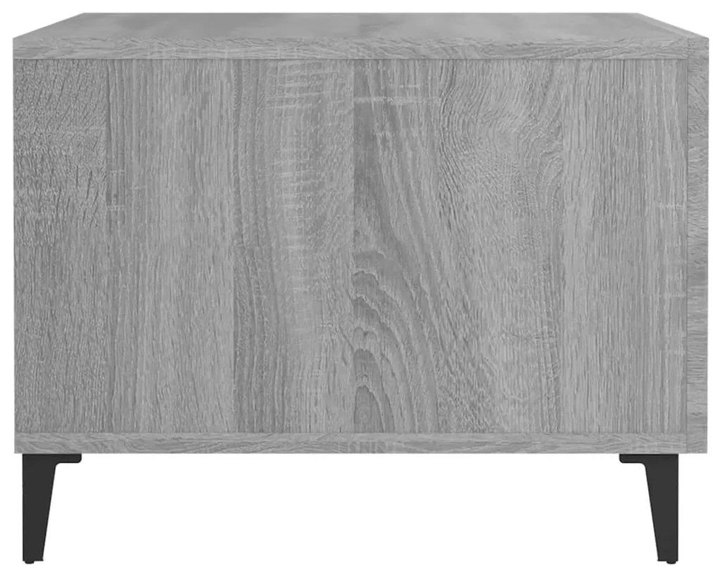 Mesas de centro + pernas de metal 2pcs 50x50x40 cm sonoma cinza