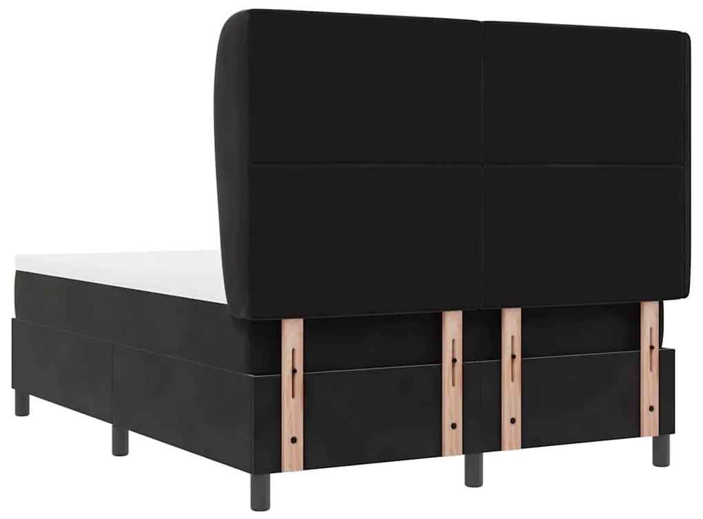 Cama Box com Colchão Preto 140x200 cm Veludo