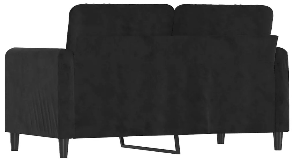 Sofá de 2 lugares veludo 120 cm preto