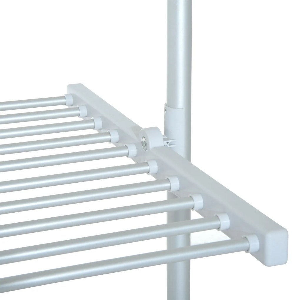 HOMCOM Varal Elétrico Dobrável 3 níveis Secador de roupa com 30 barras de alumínio quente 73x67x144cm