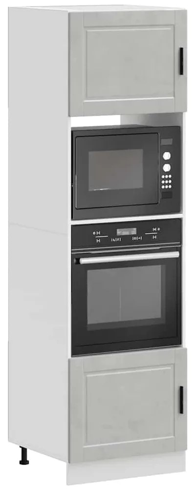 Armários forno 2pcs Porto derivados de madeira cinzento cimento