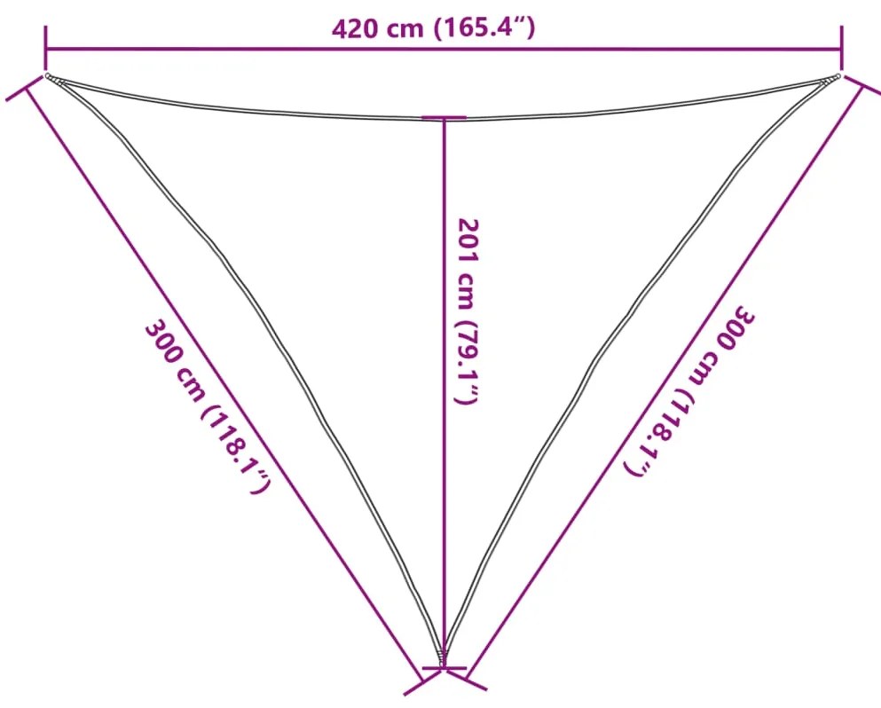 Para-sol estilo vela 160 g/m² 3x3x4,2 m PEAD bege