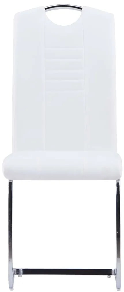 7 pcs conjunto de jantar couro artificial branco