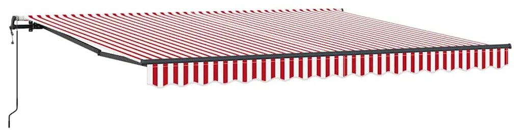 Tenda Retrátil Automática Listrada Vermelha e Branca - 400x300 cm