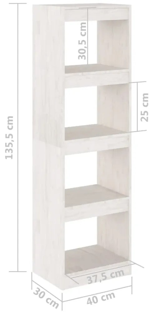 Estante/divisória 40x30x135,5 cm madeira de pinho branco