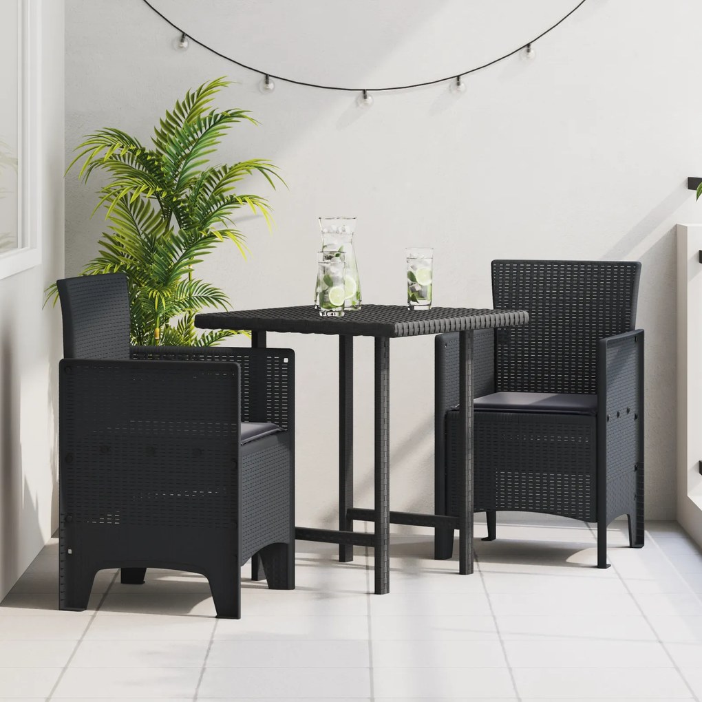 vidaXL Cadeiras de Jardim com Almofadas 2 pcs Antracite Poliratan