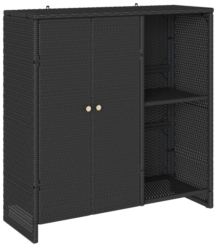 vidaXL Armário de arrumação com porta Preto 100 x 36 x 102 cm Vime