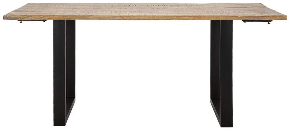 MESA DE JANTAR COM BORDO - EXTENSÍVEL - 180X90X77 CM - COMPRIMENTO TOTAL 280 CASTANHO E PRETO