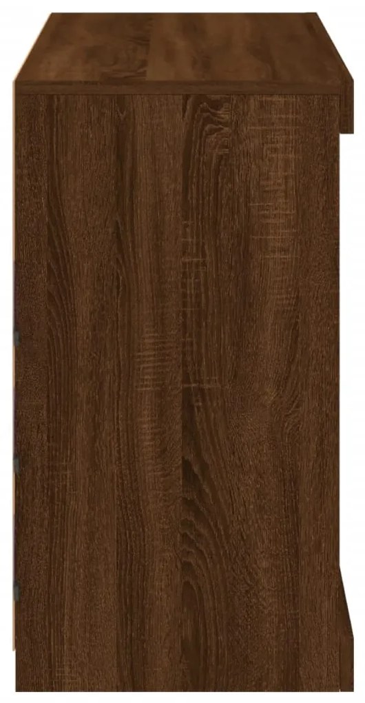 Aparador com luzes LED 81x37x67 cm carvalho castanho