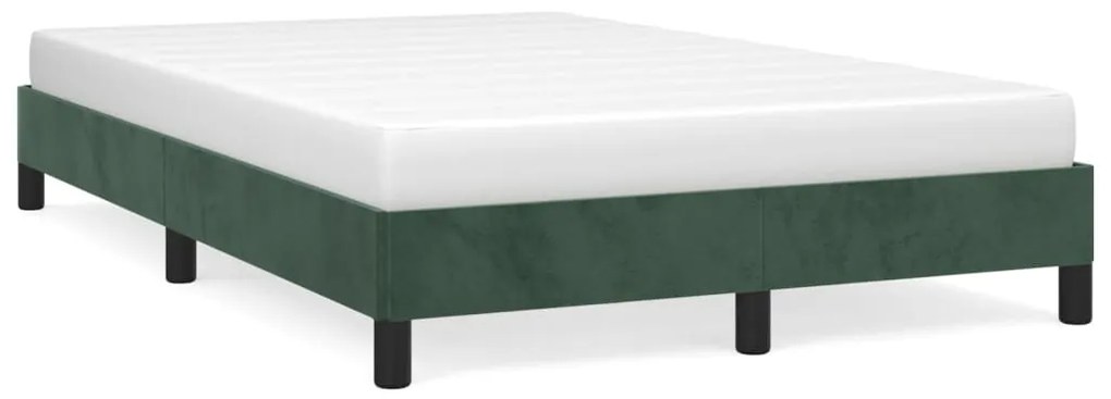 vidaXL Estrutura de cama com colchão verde escuro 120x190 cm Veludo