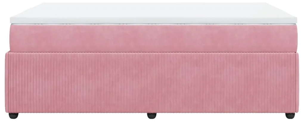 Cama boxspring com colchão 120x200 cm veludo rosa