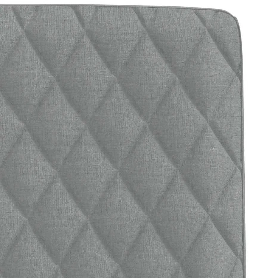 Cadeiras de jantar 4 pcs tecido cinzento-claro