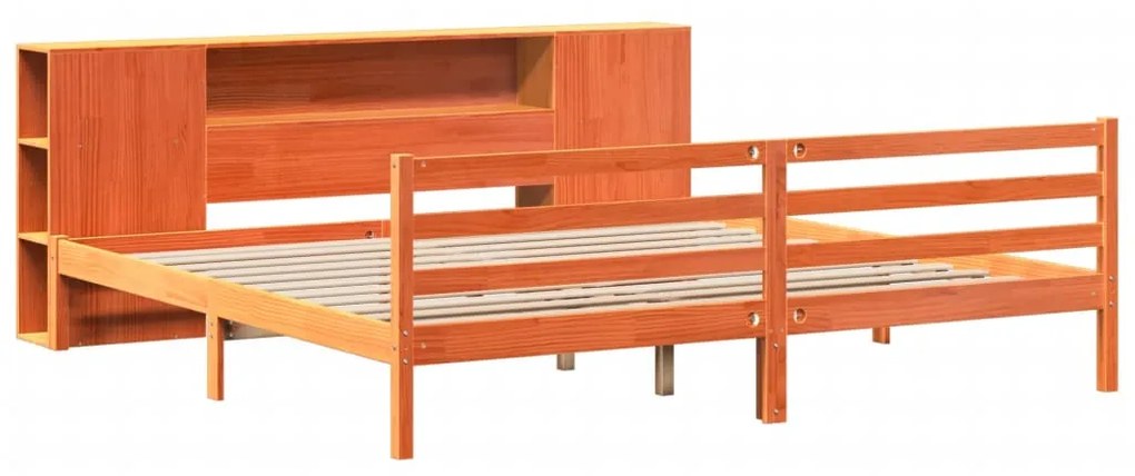 Cama com estante sem colchão 200x200 cm pinho maciço